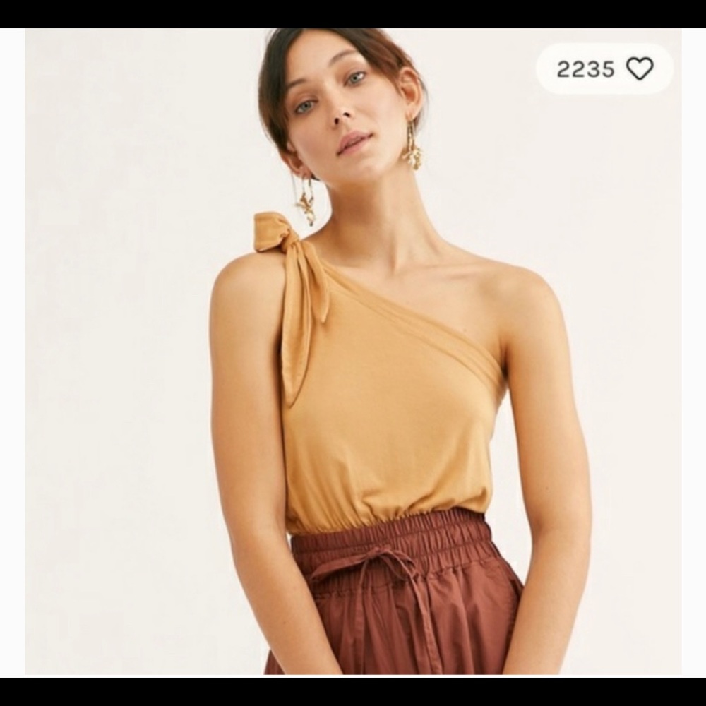 Free people Tan One Shoulder Top